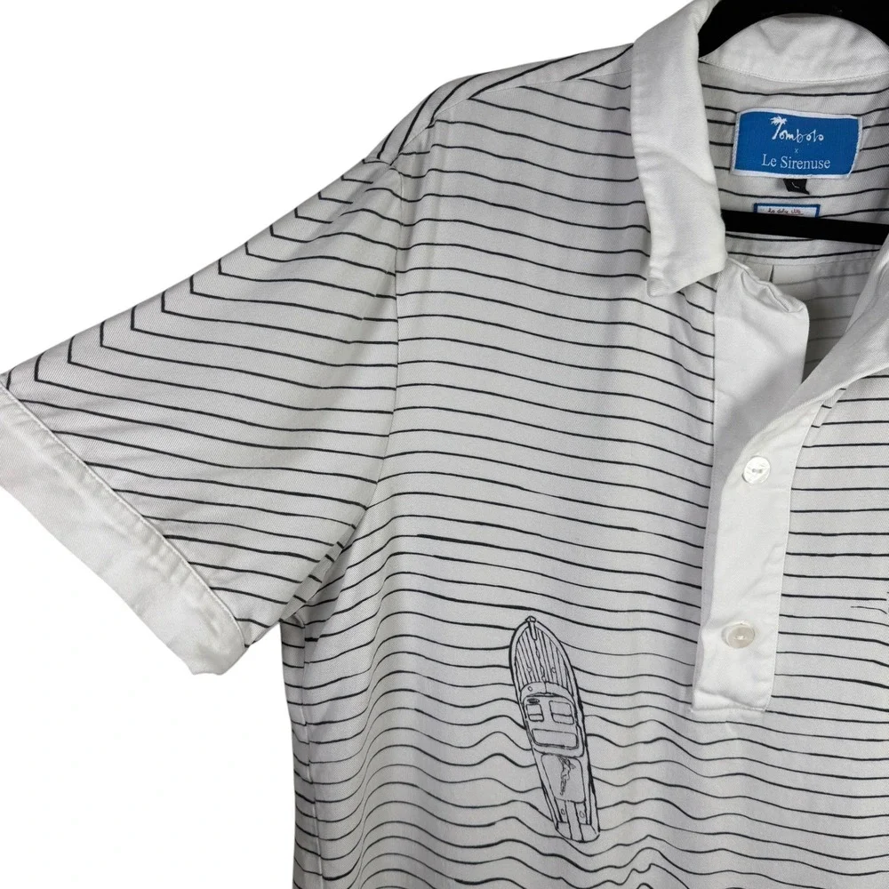 Tombolo Le Sirenuse Corsa Shirt Striped Polo Nautical Boat Size Large - Picture 2 of 7